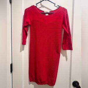 Arden B Red Long Sleeve Dress